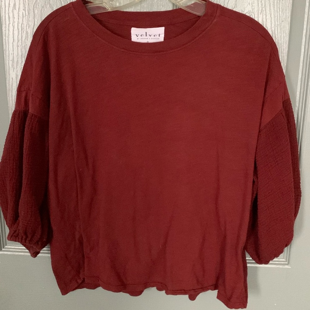 Rust Color Boho Anthropologie Top
